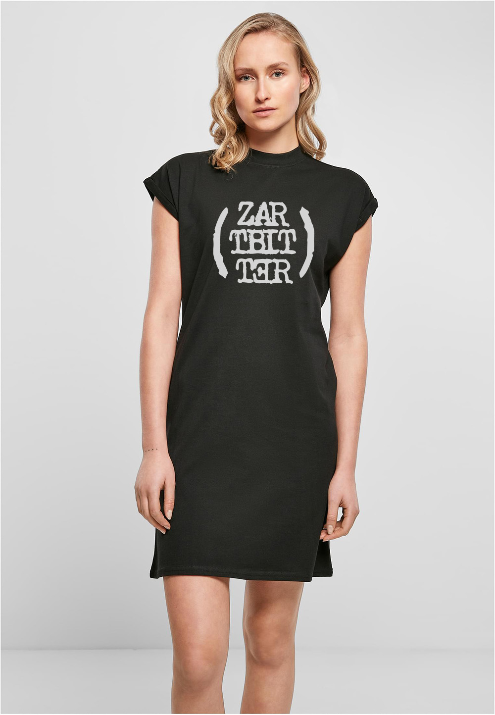 Ladies  Extended Shoulder Dress Motiv "Zartbitter Rounded"